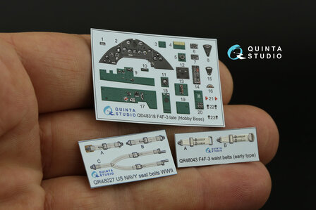 Quinta Studio QD48318 - F4F-3 late 3D-Printed &amp; coloured Interior on decal paper (for Hobby Boss kit)  - 1:48