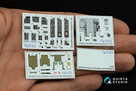 Quinta Studio QD48309 - AV-8B Late 3D-Printed &amp; coloured Interior on decal paper (for Hasegawa kit)  - 1:48