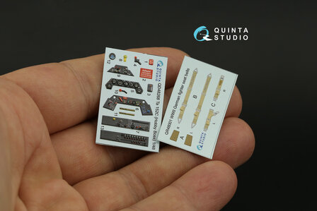 Quinta Studio QD48268 - Ta 152C 3D-Printed &amp; coloured Interior on decal paper (for Hobby Boss kit)  - 1:48