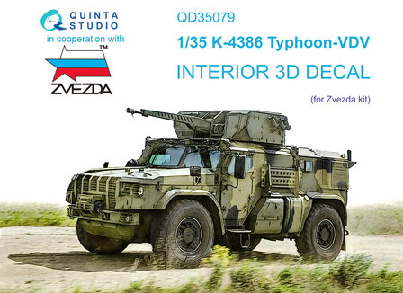 Quinta Studio QD35079 - K-4386 Typhoon VDV 3D-Printed &amp; coloured Interior on decal paper (for Zvezda kit)  - 1:35