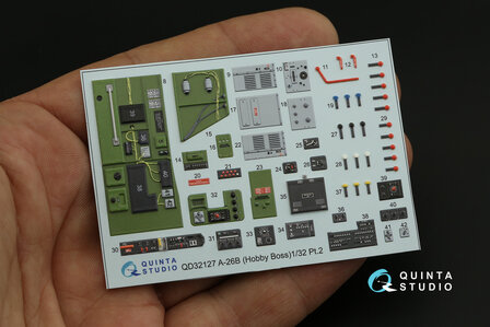 Quinta Studio QD32127 - A-26B 3D-Printed &amp; coloured Interior on decal paper (for Hobby Boss kit)  - 1:32