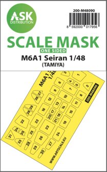 ASK 200-M48090 - M6A1 Seiran one-sided mask self-adhesive pre-cutted for Tamiya - 1:48