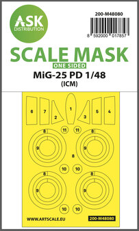 ASK 200-M48080 - MiG-25 PD one-sided mask self-adhesive pre-cutted for ICM - 1:48