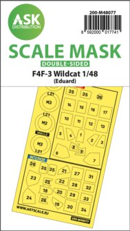 ASK 200-M48077 - F4F-3 Wildcat double-sided express mask for Eduard - 1:48