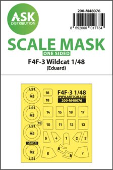 ASK 200-M48076 - F4F-3 Wildcat one-sided express mask for Eduard - 1:48