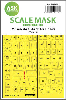 ASK 200-M48075 - Mitsubishi Ki-46 Shitei III double-sided mask for Tamiya - 1:48