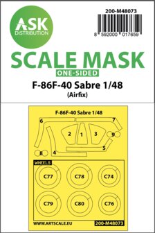 ASK 200-M48073 - F-86F-40 Sabre one-sided mask for Airfix - 1:48