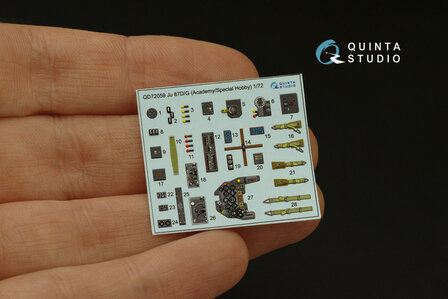 Quinta Studio QD72059 - Ju 87 D/G 3D-Printed &amp; coloured Interior on decal paper (for Academy/Special Hobby kit) - 1:72