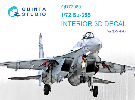 Quinta Studio QD72060 - Su-35S 3D-Printed &amp; coloured Interior on decal paper (for GWH kit) - 1:72