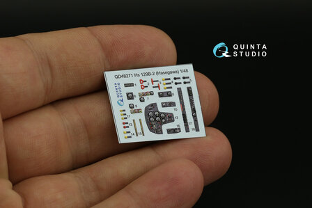 Quinta Studio QD48271 - Hs 129B-2 3D-Printed &amp; coloured Interior on decal paper (for Hasegawa) - 1:48