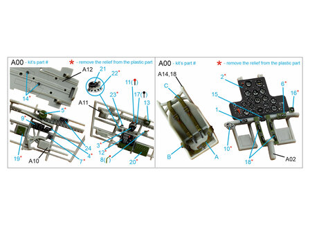 Quinta Studio QD48272 - P-40B 3D-Printed &amp; coloured Interior on decal paper (for Airfix kit) - 1:48