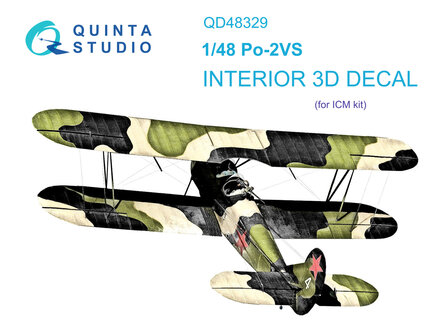 Quinta Studio QD48329 - Po-2VS 3D-Printed &amp; coloured Interior on decal paper (for ICM kit) - 1:48