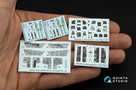 Quinta Studio QD48345 - F/A-18B 3D-Printed &amp; coloured Interior on decal paper (for Hasegawa kit) - 1:48