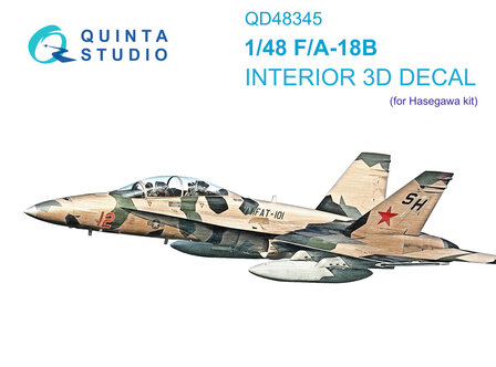 Quinta Studio QD48345 - F/A-18B 3D-Printed &amp; coloured Interior on decal paper (for Hasegawa kit) - 1:48