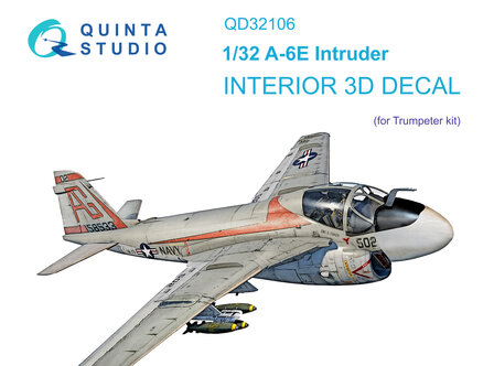 Quinta Studio QD32106 - A-6E Intruder 3D-Printed &amp; coloured Interior on decal paper (for Trumpeter kit) - 1:32