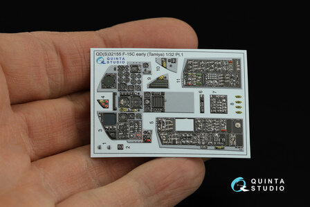 Quinta Studio QDS-32155 - F-15C Early/F-15A/F-15J early 3D-Printed &amp; coloured Interior on decal paper (for Tamiya kit) - Small Version - 1:32