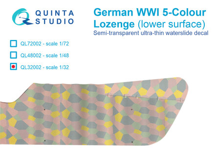 Quinta Studio QL32002 - German WWI 5-Colour Lozenge (lower surface) - 1:32