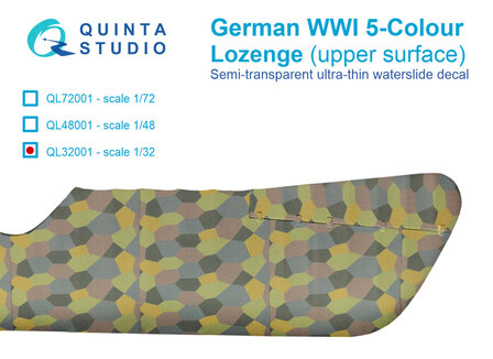 Quinta Studio QL32001 - German WWI 5-Colour Lozenge (upper surface) - 1:32