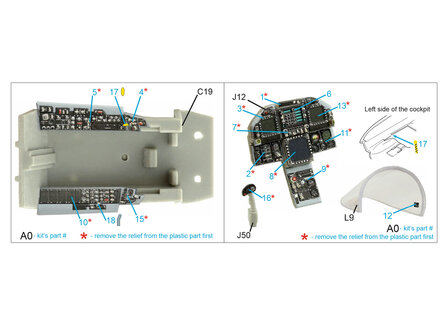 Quinta Studio QDS-48277 - F/A-18? 3D-Printed &amp; coloured Interior on decal paper (for HobbyBoss kit) - Small Version - 1:48