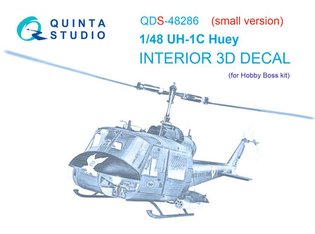 Quinta Studio QDS-48286 - UH-1C 3D-Printed &amp; coloured Interior on decal paper (for HobbyBoss kit) - Small Version - 1:48