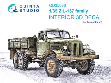 Quinta Studio QD35086 - ZiL-157 family 3D-Printed &amp; coloured Interior on decal paper (for Trumpeter kit) - 1:35