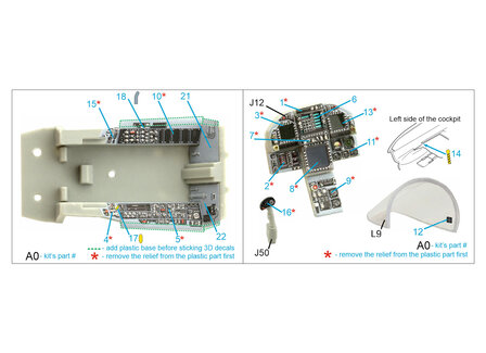 Quinta Studio QDS-48279 - F/A-18C early 3D-Printed &amp; coloured Interior on decal paper (for HobbyBoss) - Small Version - 1:48