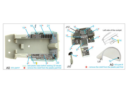 Quinta Studio QDS-48280 - F/A-18C late 3D-Printed &amp; coloured Interior on decal paper (for HobbyBoss) - Small Version - 1:48