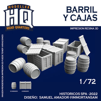 HQ72511 - Barril Y Cajas - 1:72 - [HQ - Modeller`s Head Quarters]