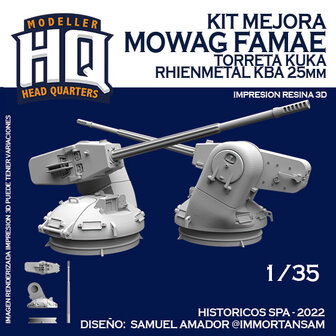 HQ35520 - Mowag Famae Torreta Kuka Rhienmetal KBA 25mm - 1:35 - [HQ - Modeller`s Head Quarters]