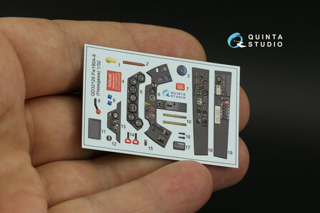 Quinta Studio QD32126 - FW 190A-8  3D-Printed &amp; coloured Interior on decal paper (for Hasegawa kit) - 1:32