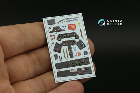 Quinta Studio QD32126 - FW 190A-8  3D-Printed &amp; coloured Interior on decal paper (for Hasegawa kit) - 1:32