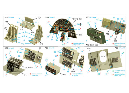 Quinta Studio QD32164 - TBF-1C Avenger 3D-Printed &amp; coloured Interior on decal paper (for Trumpeter kit) - 1:32