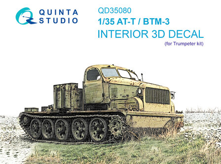 Quinta Studio QD35080 - AT-T/BTM-3 3D-Printed &amp; coloured Interior on decal paper (for Trumpeter kit) - 1:35