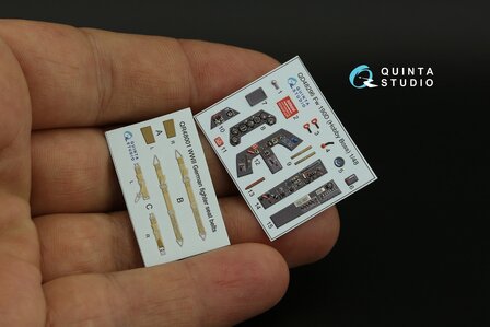 Quinta Studio QD48296 - FW 190D-9 3D-Printed &amp; coloured Interior on decal paper (for HobbyBoss kit) - 1:48