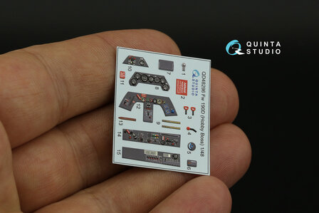 Quinta Studio QD48296 - FW 190D-9 3D-Printed &amp; coloured Interior on decal paper (for HobbyBoss kit) - 1:48