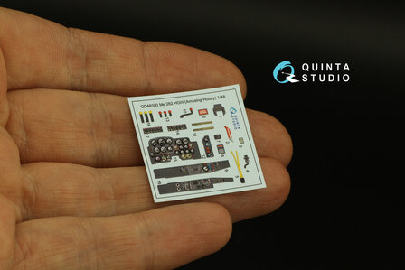 Quinta Studio QD48300 - Me 262 HGIII 3D-Printed &amp; coloured Interior on decal paper (for Amusing Hobby) - 1:48