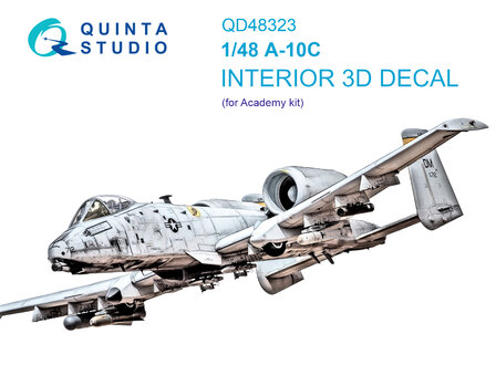 Quinta Studio QD48323 - A-10C 3D-Printed &amp; coloured Interior on decal paper (for Academy kit) - 1:48