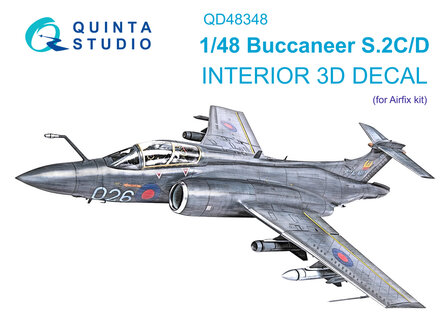 Quinta Studio QD48348 - Buccaneer S.2C/D 3D-Printed &amp; coloured Interior on decal paper  (for Airfix kit) - 1:48