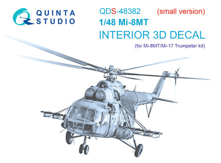 Quinta Studio QDS-48382 - Mi-8MT 3D-Printed &amp; coloured Interior on decal paper (for Trumpeter kit) - Small Version - 1:48