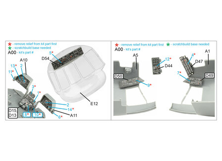 Quinta Studio QDS-48381 - Mi-17 3D-Printed &amp; coloured Interior on decal paper (for AMK kit) - Small Version - 1:48