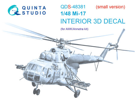 Quinta Studio QDS-48381 - Mi-17 3D-Printed &amp; coloured Interior on decal paper (for AMK kit) - Small Version - 1:48