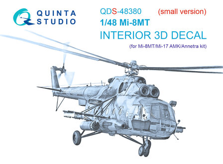 Quinta Studio QDS-48380 - Mi-8MT 3D-Printed &amp; coloured Interior on decal paper (for AMK kit) - Small Version - 1:48