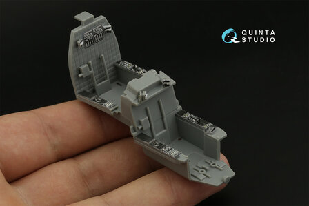 Quinta Studio QDS-48375 - AH-64E 3D-Printed &amp; coloured Interior on decal paper (for Hasegawa kit) - Small Version - 1:48