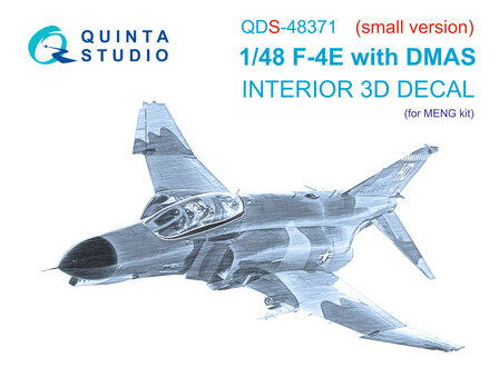 Quinta Studio QDS-48371 - F-4E with DMAS 3D-Printed &amp; coloured Interior on decal paper (for Meng kit) - Small Version - 1:48