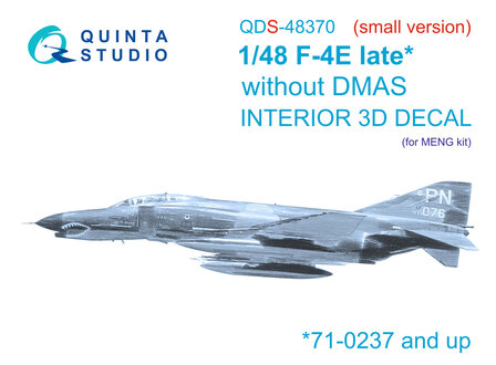 Quinta Studio QDS-48370 - F-4E late without DMAS 3D-Printed &amp; coloured Interior on decal paper (for Meng kit) - Small Version - 1:48