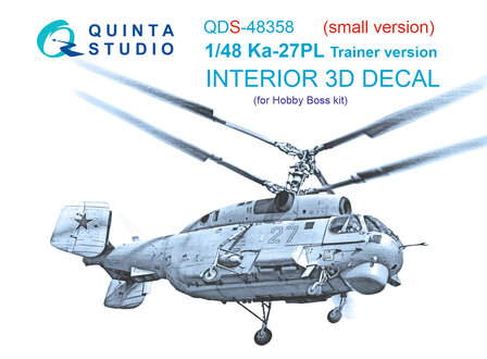 Quinta Studio QDS-48358 - Ka-27PL Trainer version 3D-Printed &amp; coloured Interior on decal paper (for Hobby Boss kit) - Small Version - 1:48