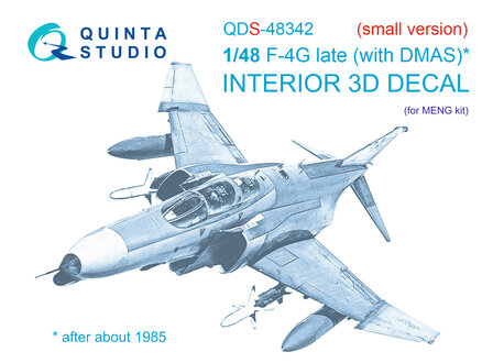 Quinta Studio QDS-48342 - F-4G late 3D-Printed &amp; coloured Interior on decal paper  (for Meng kit) - Small Version - 1:48