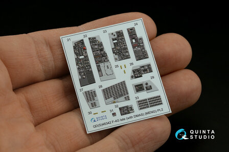 Quinta Studio QDS-48342 - F-4G late 3D-Printed &amp; coloured Interior on decal paper  (for Meng kit) - Small Version - 1:48