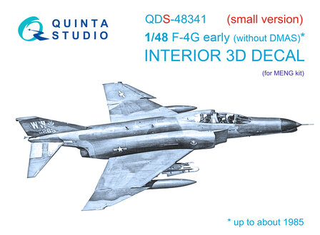 Quinta Studio QDS-48341 - F-4G early 3D-Printed &amp; coloured Interior on decal paper  (for Meng kit) - Small Version - 1:48