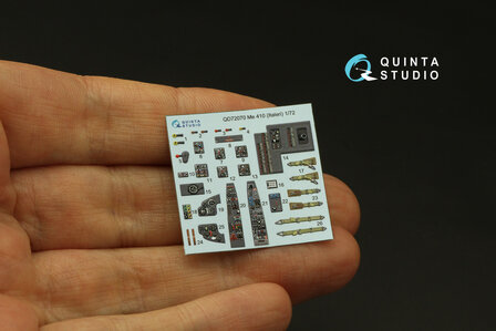 Quinta Studio QD72070 - Me 410 3D-Printed &amp; coloured Interior on decal paper (for Italeri kit) - 1:72